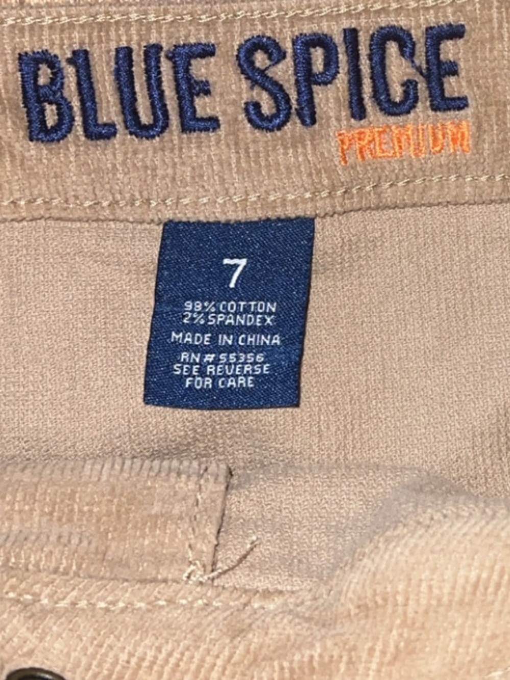 Blue Spice Premium High Waist Corduroy Mini Skirt Tan Button Front Size 7 - Picture 2 of 4